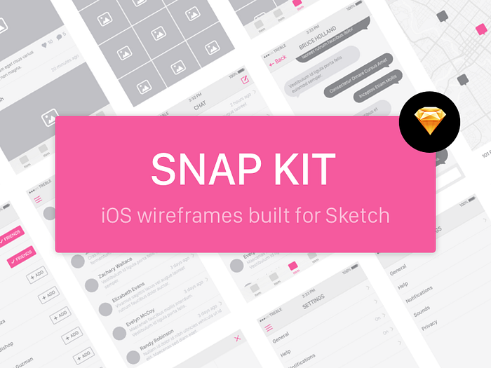 Snap Kit Free iOS Wireframe Kit by Jon Rundle for TRΞBLE on Dribbble