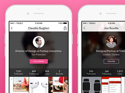 Redesigned Bounce Profile Screen app bounce design ios mobile profile ui