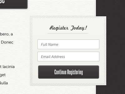 Register Widget design form marketing script register resim steelfish ui web widget