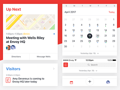 Envoy Mobile Components calendar design feed ios iphone mobile navigation tab bar ui ux