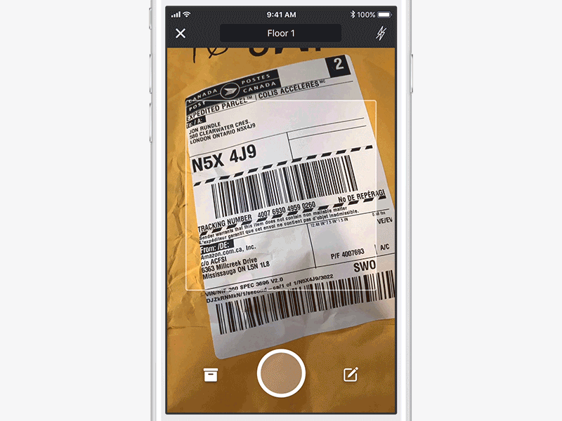 Processing Deliveries camera capture delivery design gif ios iphone mobile ui ux