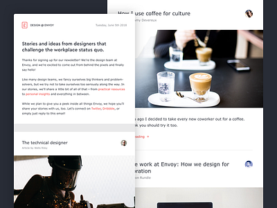 Design @ Envoy Newsletter design email mail newsletter ui