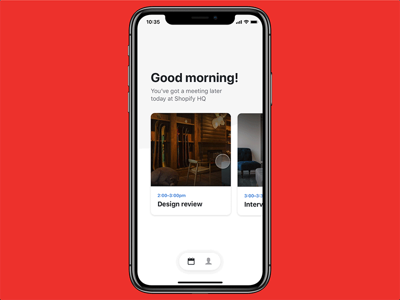 Visitor Experience Exploration animated gif card framer x app ux iphone mobile ios ui design