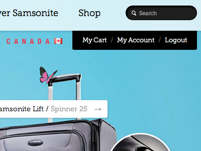 Samsonite Redesign design resim ui web