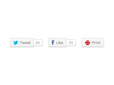 Sharing Buttons buttons design facebook print resim sharing social twitter ui web