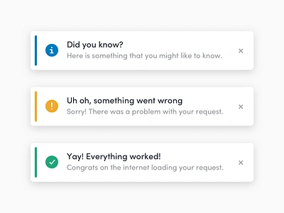 Toast Messages v2 alert dashboard design message notification toast ui web