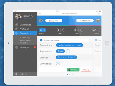 The Bazaar (iPad) bitcoin bitlaw flat interface ios7 ipad mobile modern tablet ui ux