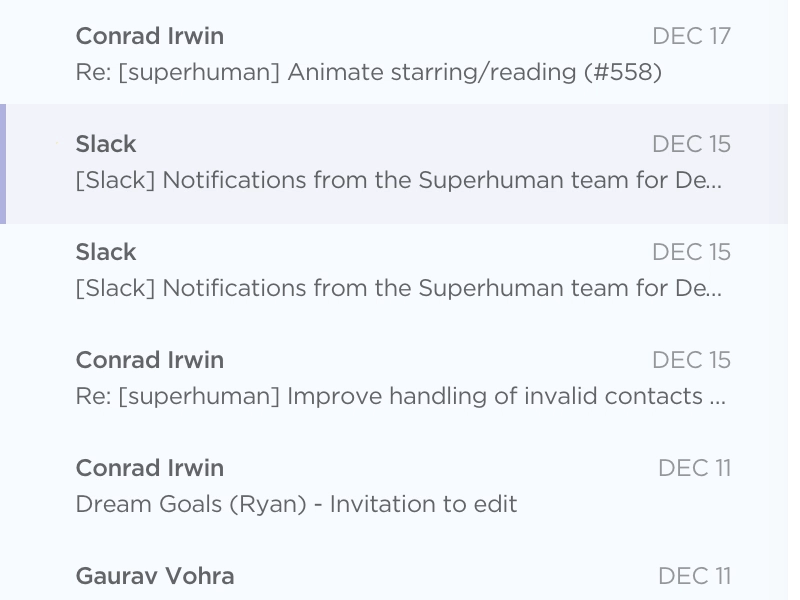 Superhuman starring animation animation email messages prototyping starring superhuman thread transition ui unstarring ux web