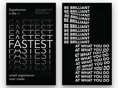 Superhuman Posters 01/02 black design email modern poster print superhuman type typography white