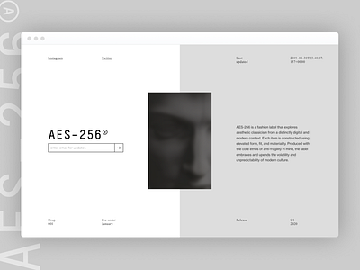 AES-256 clothing fashion figma graphicdesign landing page minimal minimalism sketch typography ui uidesign web webdesign website