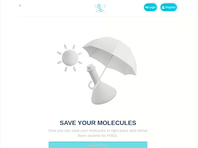 SaveMol | First MERN stack Chemoinformatics app ai brand branding cadd cheminformatics chemistry chemoinfromatics creative design drug discovery hot illustration illustrator landing page mern stack substructure search ui ux