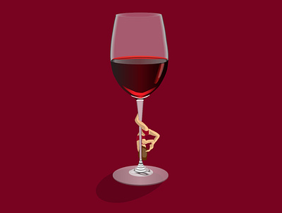 Glass of wine with girl on it branding design icon illustration instagram logo social socialmedia template vector