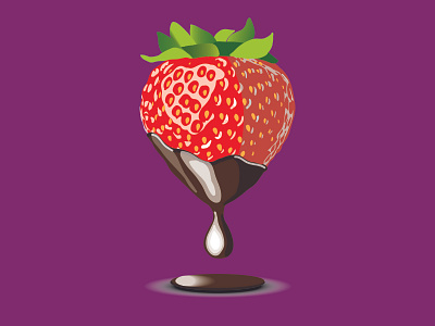 strawberry app design flat icon illustration logo social vector web website