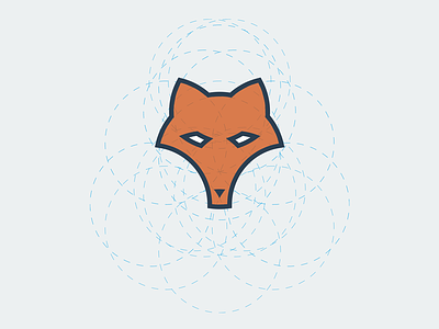 Constructed Fox branding circles clean corporate design fox icon logo logodesign red simple