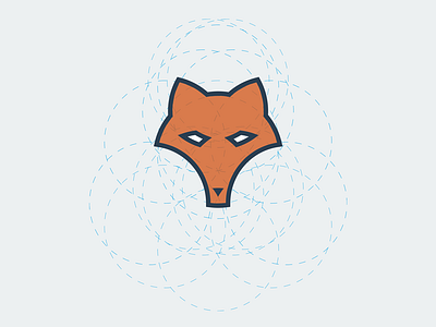 Constructed Fox branding circles clean corporate design fox icon logo logodesign red simple
