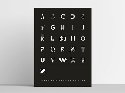 The alphabet abc black and white clean font fonts handlettering lettering minimal poster type typography