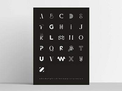 The alphabet abc black and white clean font fonts handlettering lettering minimal poster type typography