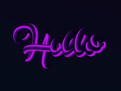 Hello 3d 3d art branding design gradient handlettering lettering logo logodesign typography vector