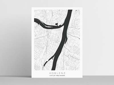 Koblenz art city clean design illustration map maps minimal poster poster design urban