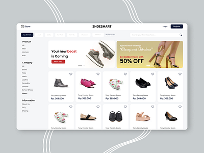 Shoes Store Websites Design app design branding commerce design minimal portfolio shoes shoes store ui ux