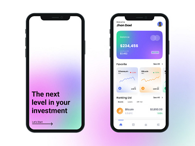 Cryptocurrency App Design app apps crypto cryptocurrency design invest mobileapp ui ux