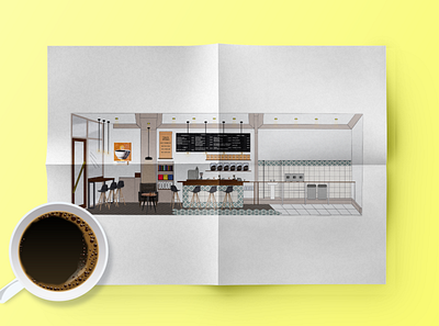 Coffee House aesthetic art art direction artwork bar coffee coffeeshop concept design studio fit out furniture illustration illustrator interior interior architecture interior design look and feel space plan space planning visualisation