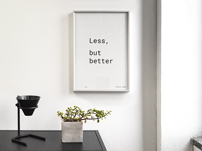 "Less, but better" - Dieter Rams / A3 Riso Print artwork design dieterrams gooddesign goodtype graphicdesign industrialdesign minimal minimalism minimalist monochrome poster print quote rams riso risograph risoprint type typography