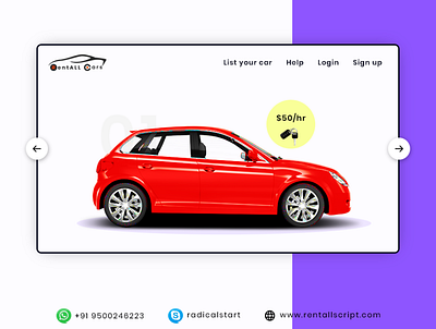 RentALL Cars - Car booking script app carrentalscript design illustration vector