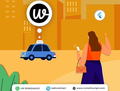 Wooberly - Uber Clone Script app design illustration vector