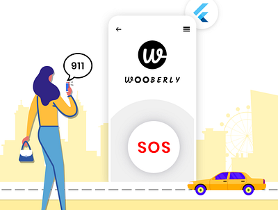 Wooberly - Uber Clone App app branding design illustration ui vector