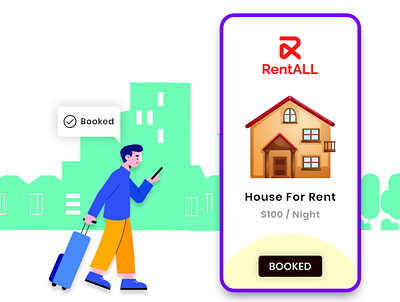 Rental Script - RentALL app design illustration ui