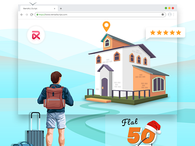 Vacation Rental Software app branding design illustration ui ux vector web