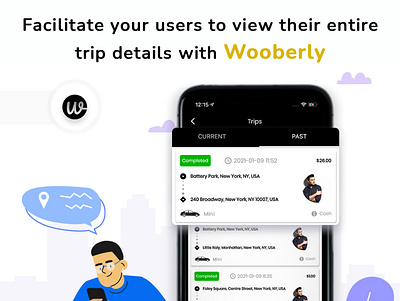 Wooberly 'Trips' Feature app design graphic design