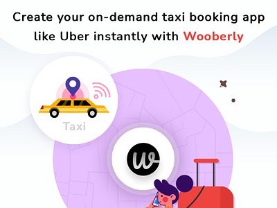 Taxi Booking App - Wooberly app design design graphic design illustration social media vector