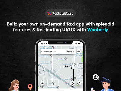 Wooberly - On Demand Taxi Booking App Solution! app branding design uberclone ubercloneapp