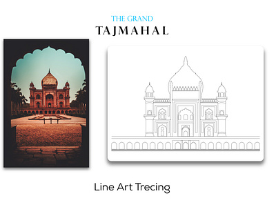 TAJMAHAL । LINE ART । DRAWING। SKETCH । ART