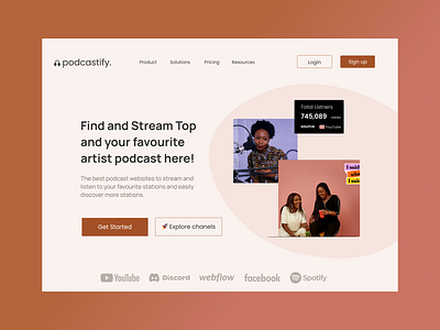 Podcast website landing page