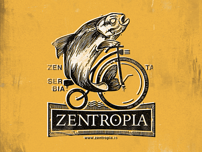 ZENTROPIA logo bar bicycle bike fish pub stamp zen zentropia