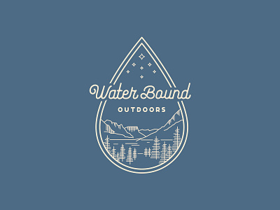 Water Bound Outdoors Badge badge badge logo explorer lake mountains nature outdoors pine trees water