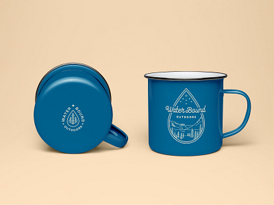 WaterBound Outdoors Logos badge branding cup enamel logo montana outdoors water waterbound