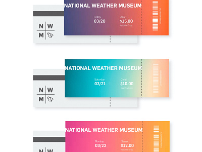 National Weather Musuem branding gradient identity logo museum print sky tickets weather