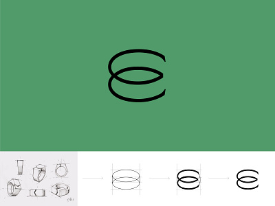 Emblem Men's Wedding Bands Logo brand logo logo design monogram process ring typogaphy wedding