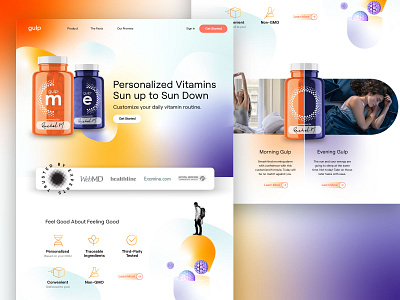 Gulp Vitamins Home Page Concept