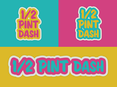 1/2 Pint Dash bright identity kids fun run logo race sign painter sticker