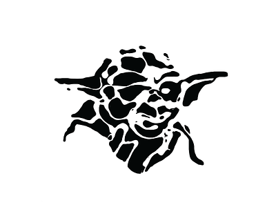 Yoda Illustration abstract black and white icon illustration jedi star wars the force yoda