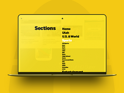 Deseret News Sections/Search deseret desktop laptop navigation search ui utah yellow