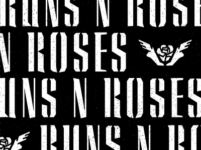 Runs N Roses black condensed flower guns guns n roses hermes ragnar roses stencil team white
