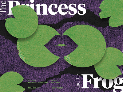 The Princess and the Frog disney frog green lily pads lips new orleans paper poster princess purple ripped texture