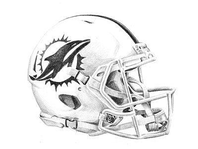 Miami Dolphins New Helmet blackandwhite drawing football helmet miami dolphins shading sketch