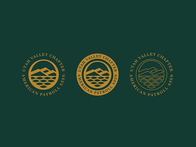 Utah Valley Chapter American Payroll Assn Logos accounting badge branding gold green lake logo mountains payroll seal utah